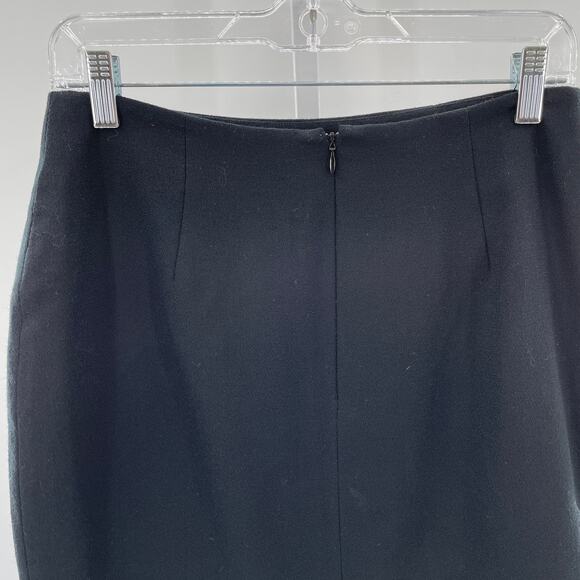 Vintage Anya Black Wool Lined Back Vent Red Beaded Bow Pencil Skirt Size 12 - Picture 5 of 12